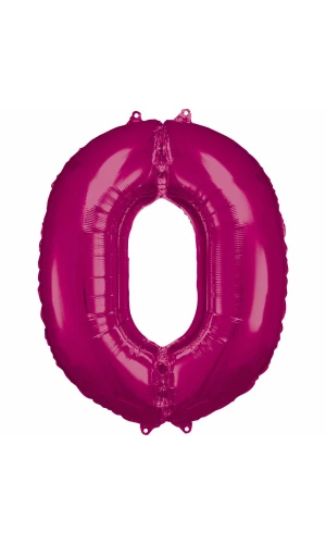 34 Inch Foil Balloon Number 0 - Pink