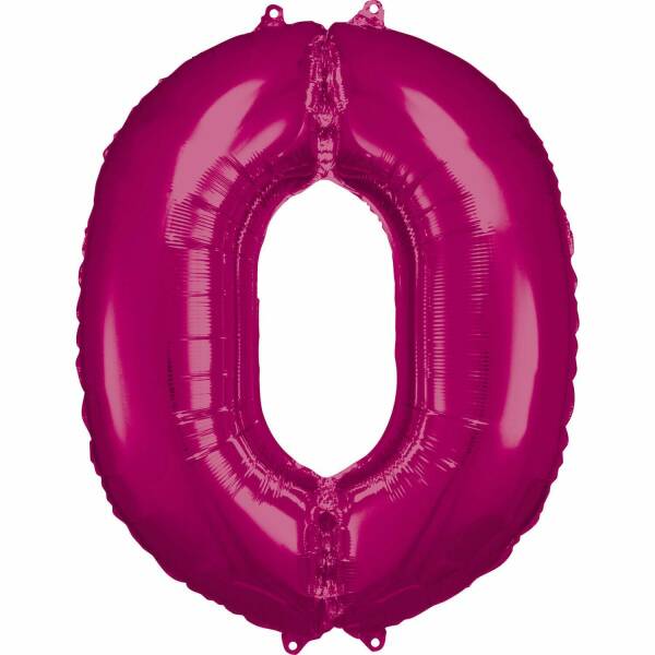 34 Inch Foil Balloon Number 0 - Pink