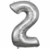 34 Inch Foil Balloon Number 2 - Silver
