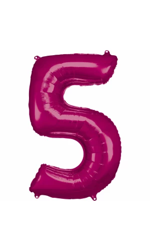 34 Inch Foil Balloon Number 5 - Pink