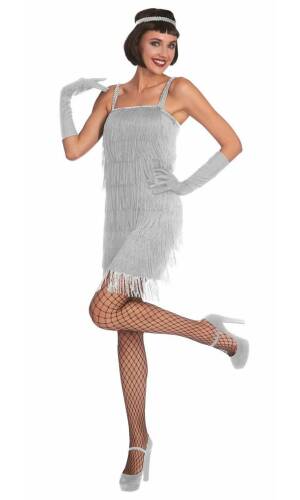 Classy Silver Flapper - Adult Size Large