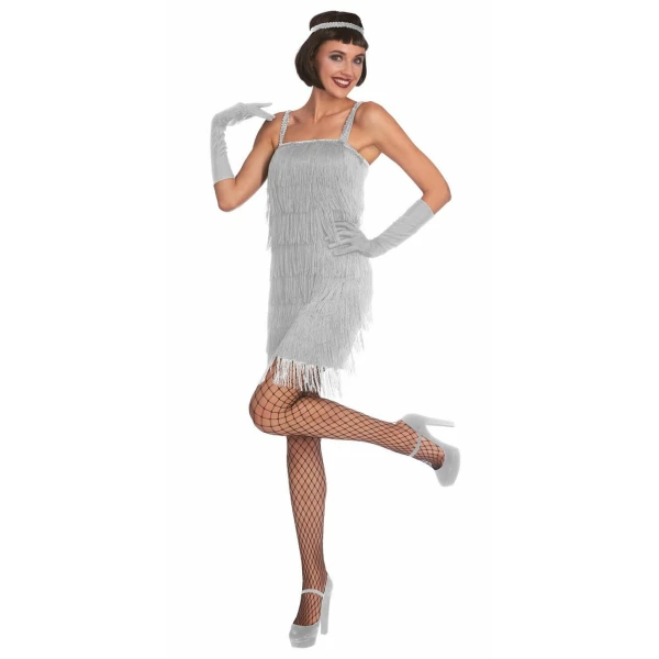 Classy Silver Flapper - Adult Size Small