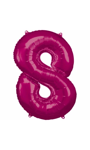 34 Inch Foil Balloon Number 8 - Pink