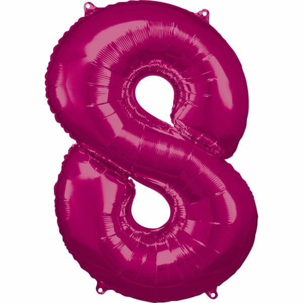 34 Inch Foil Balloon Number 8 - Pink