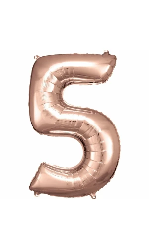 34 Inch Foil Balloon Number 5 - Rose Gold