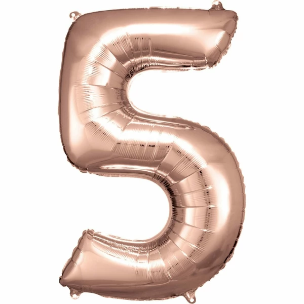 34 Inch Foil Balloon Number 5 - Rose Gold