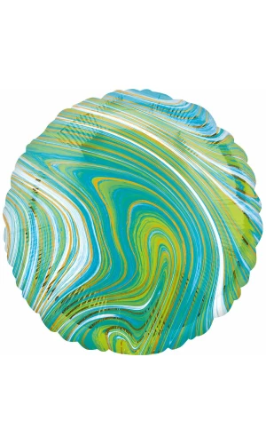 Marblez Blue Green Circle Foil Balloon - 43cm