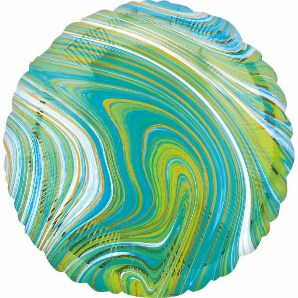 Marblez Blue Green Circle Foil Balloon - 43cm