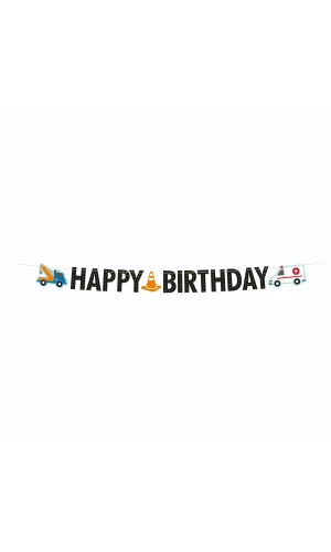 On the Road Happy Birthday Banner - 180 x 15cm