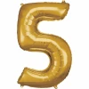 34 Inch Foil Balloon Number 5 - Gold
