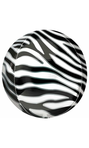 Orbz Zebra Print Foil Balloon - 38cm x 40cm