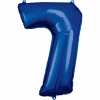 34 Inch Foil Balloon Number 7 - Blue