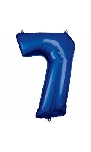 34 Inch Foil Balloon Number 7 - Blue