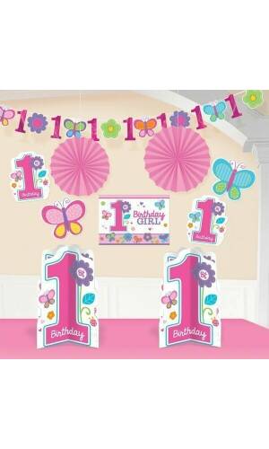Sweet 1st Birthday Girl Room Decorating Kit – 10pk