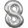 34 Inch Foil Balloon Number 8 - Silver