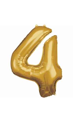 34 Inch Foil Balloon Number 4 - Gold