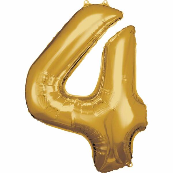 34 Inch Foil Balloon Number 4 - Gold