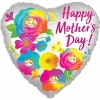 Happy Mother's Day Satin Flowers Heart Foil Balloon - 43cm