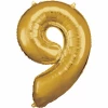 34 Inch Foil Balloon Number 9 - Gold