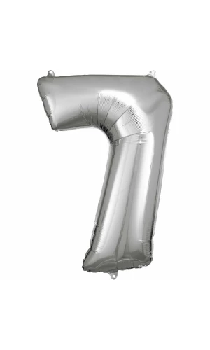 34 Inch Foil Balloon Number 7 - Silver