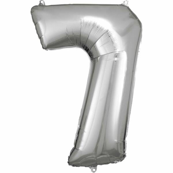 34 Inch Foil Balloon Number 7 - Silver