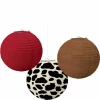 Western Party Round Lanterns 9.5" (24.1cm) - 3pk