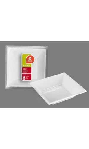 White Square Deep Plate 17 cm - 6pk