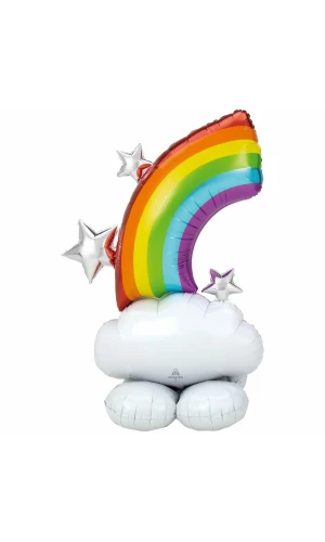 AirLoonz Rainbow Foil Balloon 52 Inch - Air Fill Only