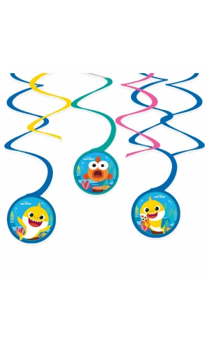 Baby Shark Swirl Decorations (30cm x 60cm) - 6pk