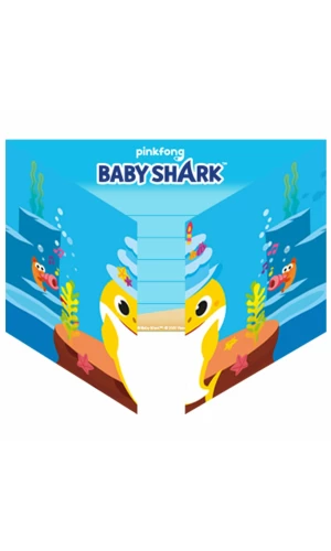 Baby Shark Party Invites and Envelopes - 8pk