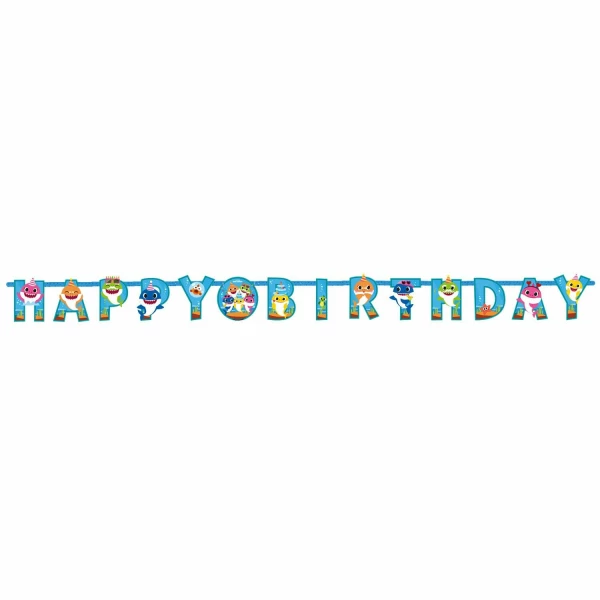 Baby Shark Happy Birthday Letter Banner