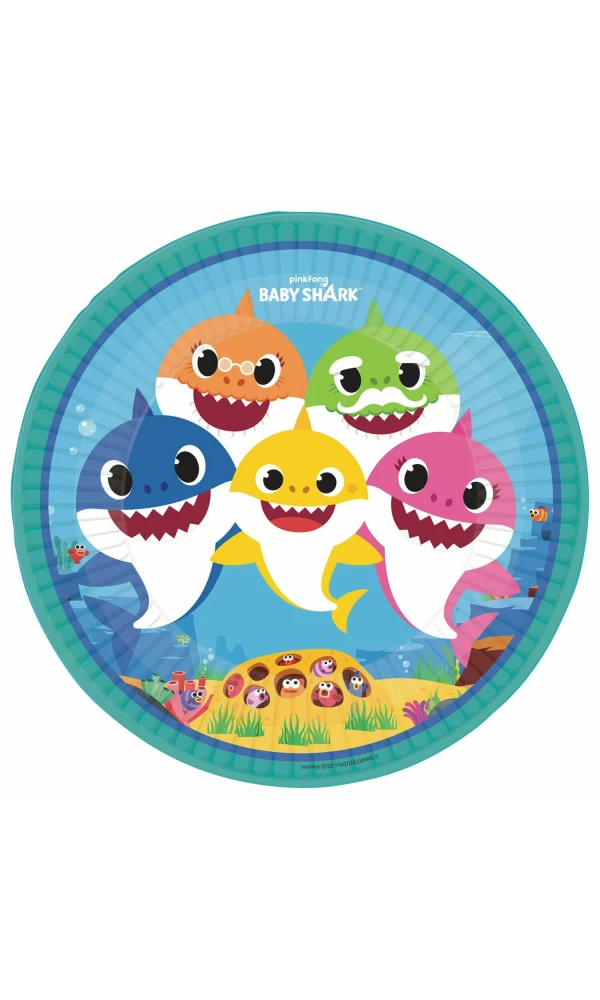 Baby Shark Party Plates 22.8cm - 8pk