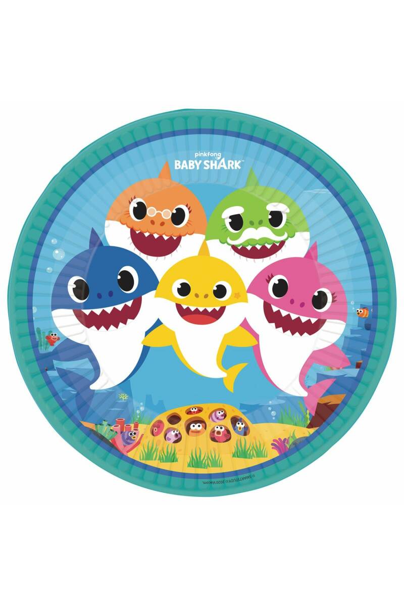 Baby Shark Party Plates 22.8cm - 8pk