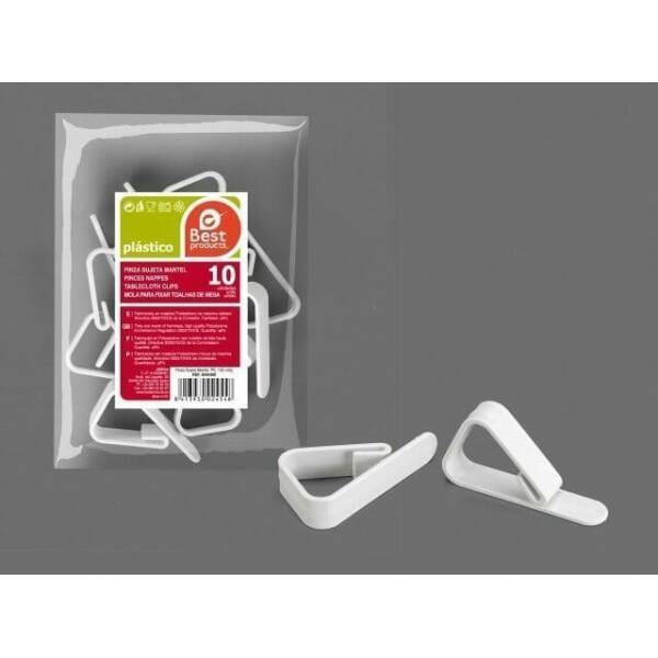 White Table Cover Clips (3.90x1.30x5.50cm) - 10pk