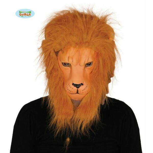 Lion Mask With Hair - Adult One Size