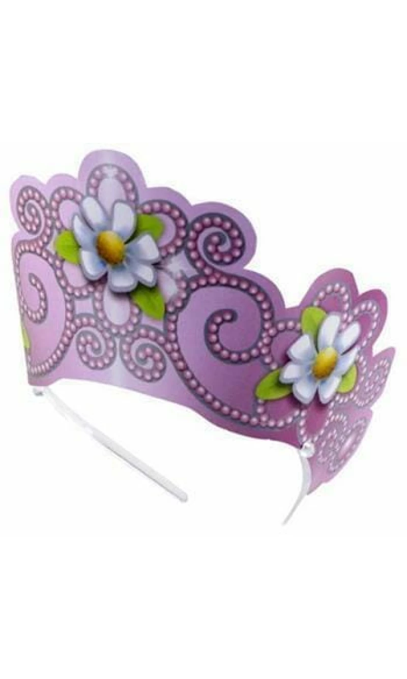 Princess Diamond Paper Tiara Party Hat - 6pk