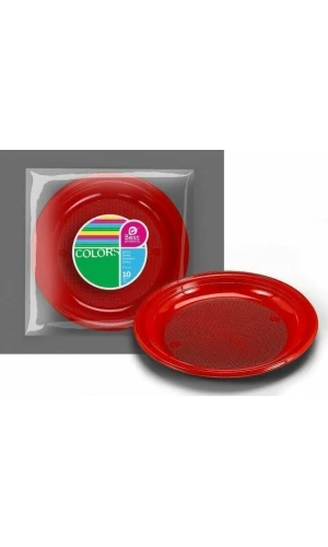 Red Plate 20,50 cm - 10pk