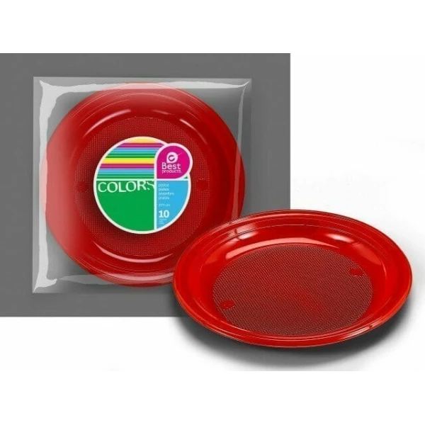 Red Plate 20,50 cm - 10pk
