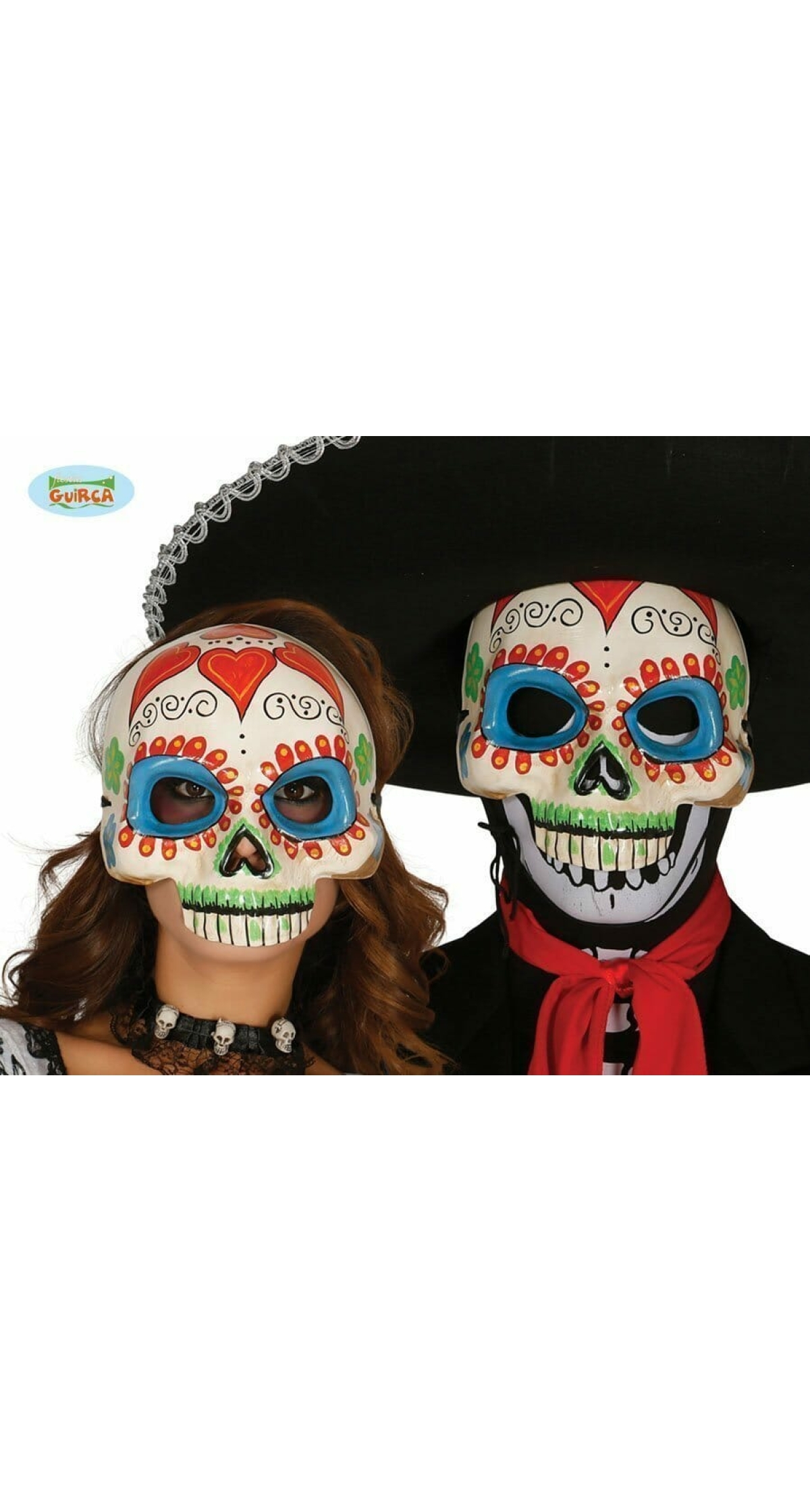 Mexican Skull Heart Mask (Careta Esqueleto) - Adult One Size