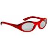 Metallic Oval Glasses Red - Adult One Size