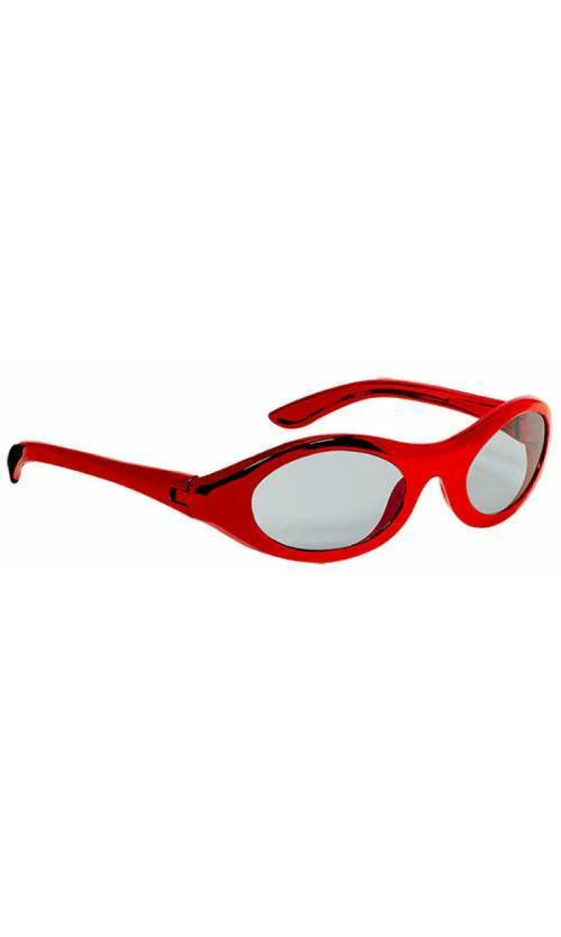 Metallic Oval Glasses Red - Adult One Size