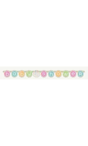 Baby Shower Pastel Jointed Banner - 132cm
