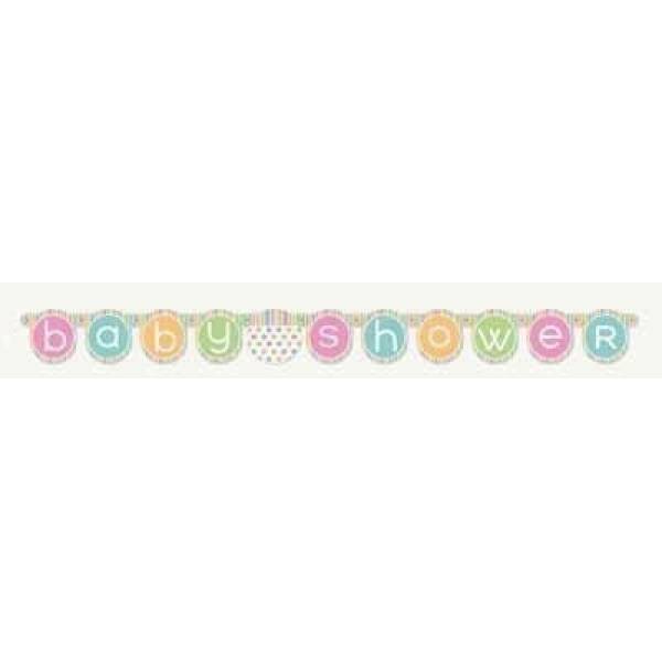 Baby Shower Pastel Jointed Banner - 132cm