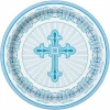 Radiant Cross Blue Large Paper Plates 21.9cm - 8pk