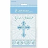 Radiant Cross Blue Invitations With Envelopes 10cm x 14cm - 8pk