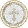 Radiant Cross Silver & Gold Paper Plates 21.9cm - 8pk