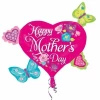 Happy Mother's Day Butterflies & Hearts Foil Balloon Super Shape 30" x 26" (76cm x 66cm)