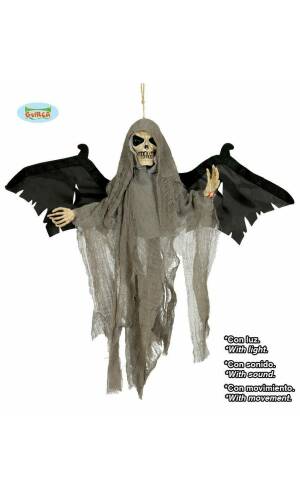 Winged Skull Pendant With Light Sound And Movement