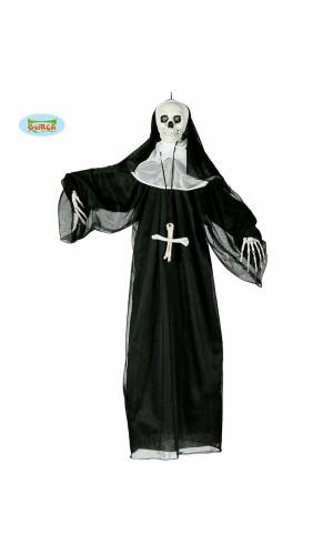 Hanging Skeleton Nun With Light Sound & Movement - 90cm
