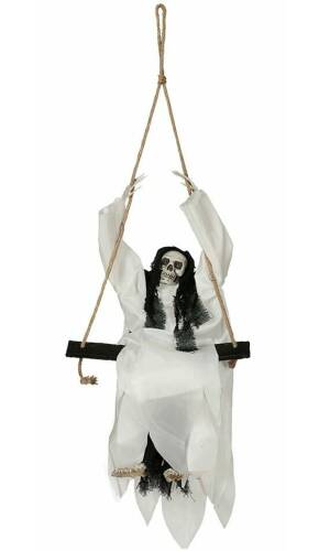 Hanging Skeleton on Swing with Light Sound & Movement - 120cm